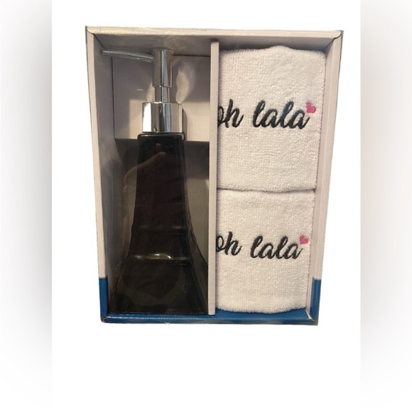 Brand New With Tags& In Box Hand Soap & Towel Dispenser “Oh La La” *make offers* - Picture 1 of 1
